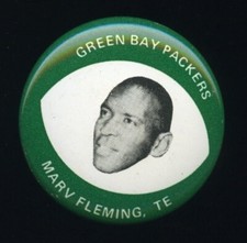 1969 Mrs. Drenk Potato Chips Green Bay Packers Pin Football Marv Fleming *d6