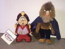 Disney Store BEAUTY  THE BEAST 9" Stuffed Beanie Plush Beast  Mr. Cogsworth
