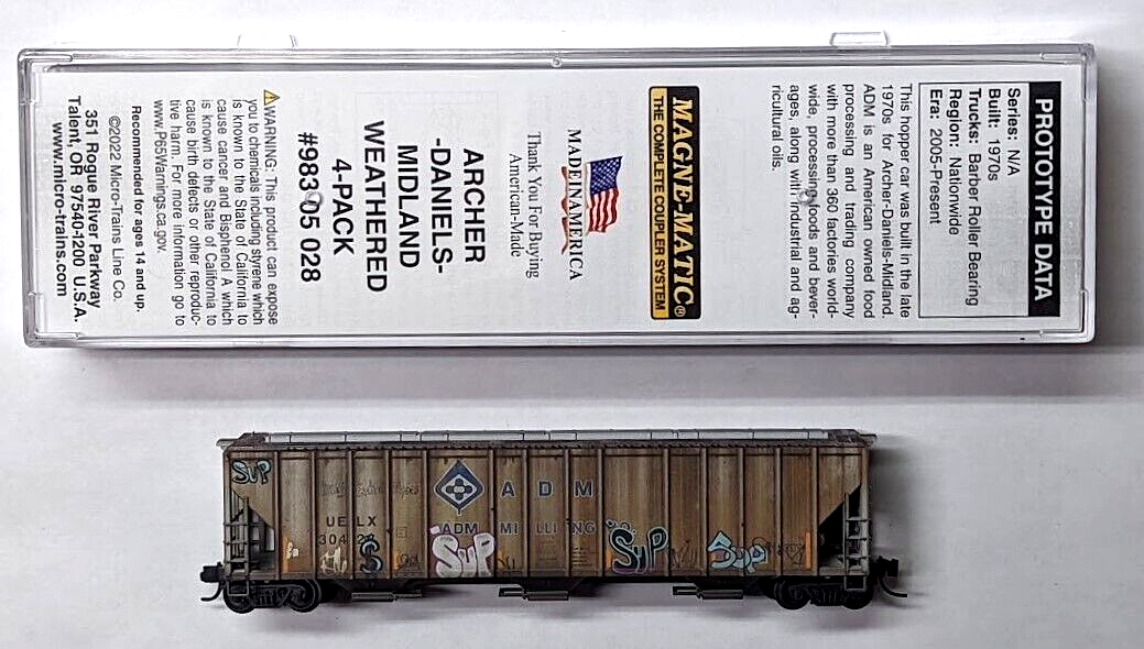 MTL Micro-Trains 09951330 ADM UELX 30426 covered hopper FW Weathered ...