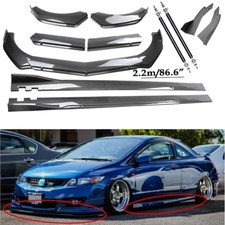 For Honda Civic Si C Carbon Fiber Front Bumper Lip Spoiler Side Skirt Body Kits