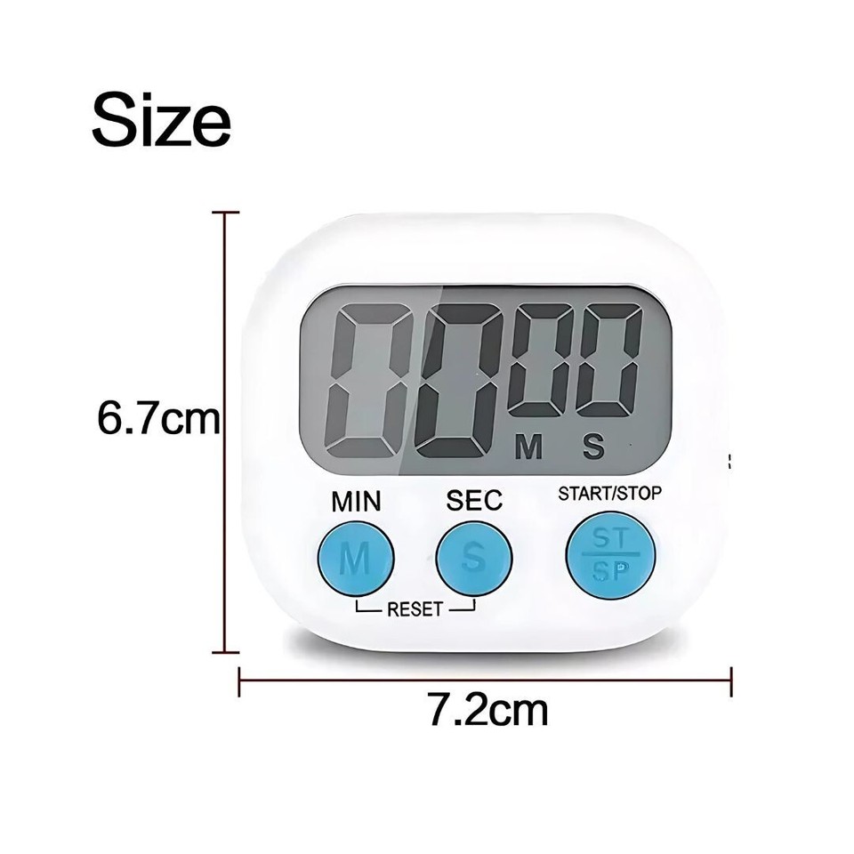 Large LCD Digital Kitchen Cooking Timer Count Down Up Clock Loud Alarm ...