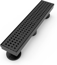 Drenaje Piso Ducha Lineal Rejilla Rectangular Acero Inoxidable Para Bano De 12"