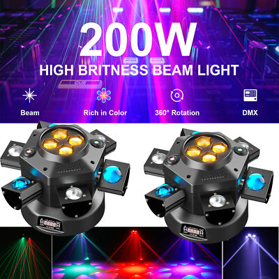 1/2x LED 6 ARMs Beam Laser Moving Head Bühnenlicht  DMX RGBW DJ Disco Partylicht