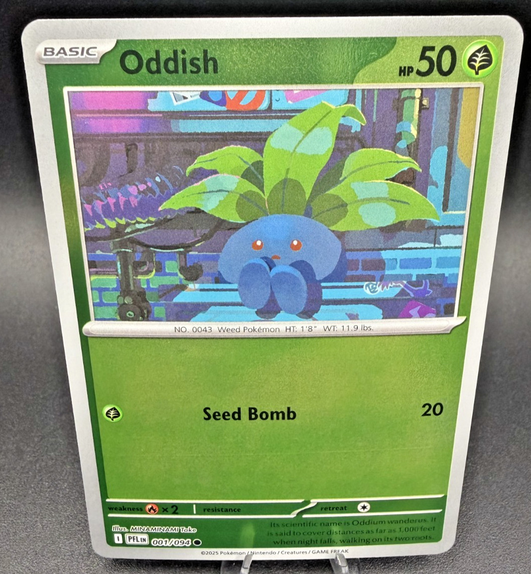 ODDISH 001/094 Phantasmal Flames NM Reverse Holo Common Pokémon TCG Card