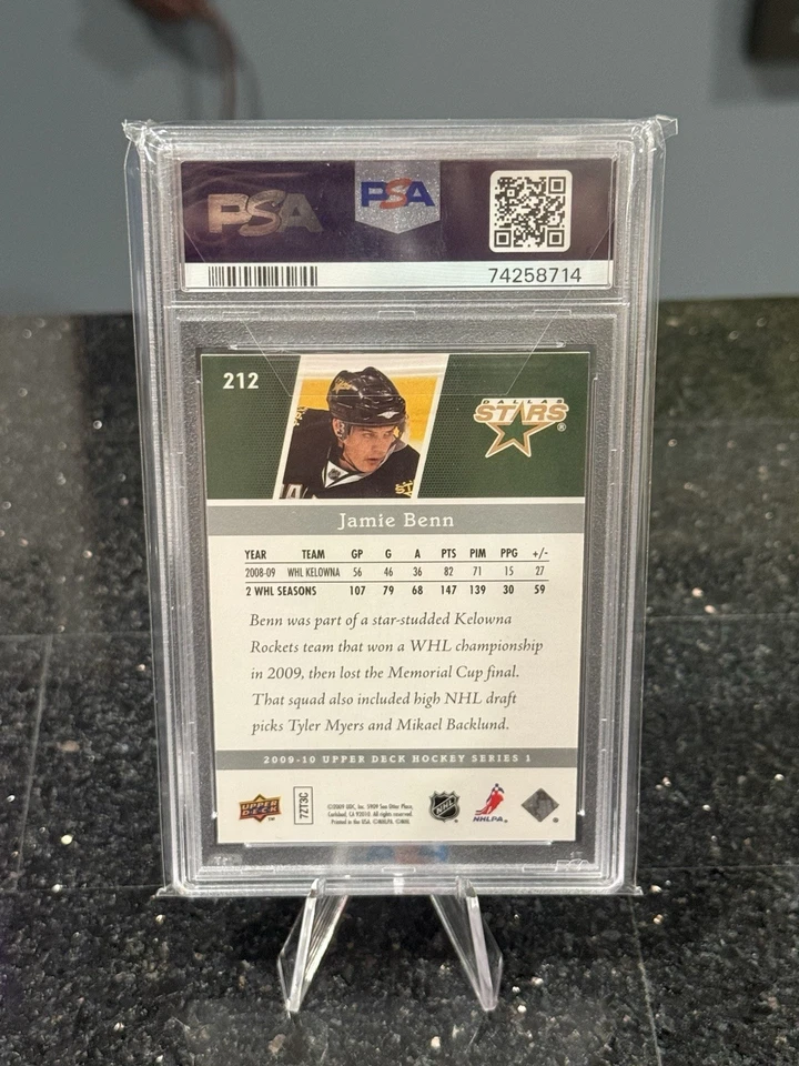 Jamie Benn 2009-10 UD Serie 1 NHL Young Guns PSA 10 Foto 2 de 2