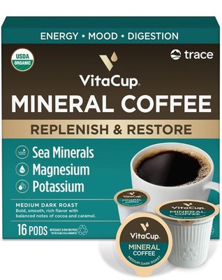 VitaCup Mineral Coffee Pods with Trace Minerals, Hydrate, Replenish & Restore...