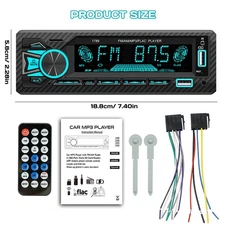 12V Car FM/AM Radio Car Audio Bluetooth Single DIN Car Stereo Car MP3 Player