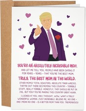 Sleazy Greetings Donald Trump Funny Mother's Day Card for Mom - Best white