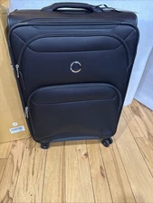 DELSY PARIS SKY MAX 2.0 SOFTSIDE EXPANDABLE LUGGAGE SPINNER 24” WHEELS - BLACK
