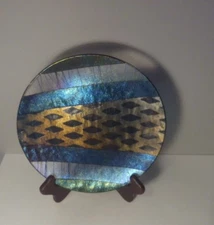 Kurt McVay Dichroic Iridescent Fused Art Glass Plate 9”