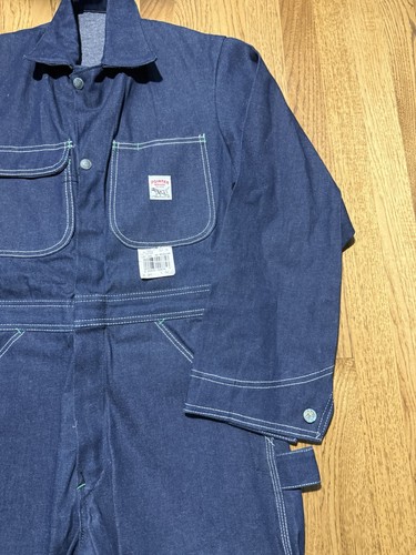 Tuta uomo marca Pointer vintage 34x32 blu navy fondo di magazzino jeans denim - Foto 4 di 8