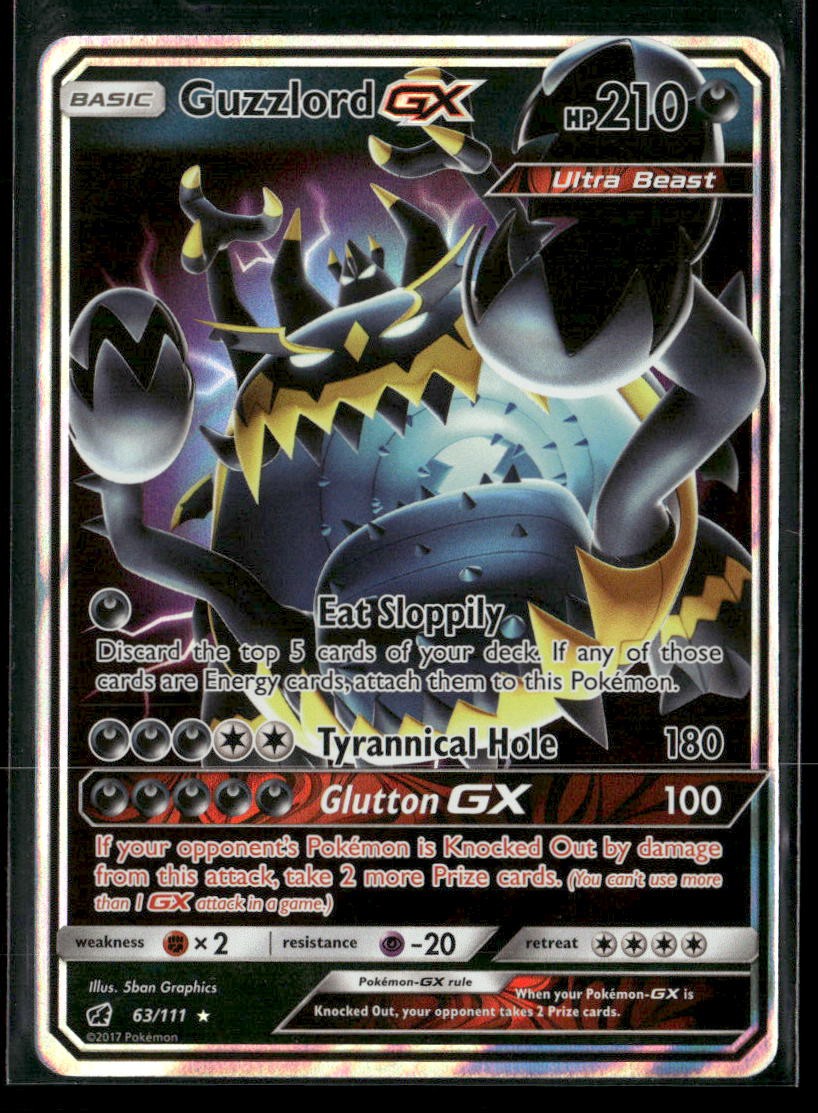Guzzlord GX 63/111 Holo GX Rare Crimson Invasion NM/M Pokemon