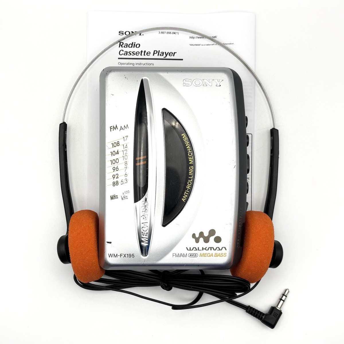 Sony Walkman WM-FX195 AM/FM Cassette Player - New Belt