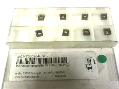 8 BILZ Wendeplatten Drehen Fräsen Bohren MCMT 060204 ENP2 P2 HW- P10-40 H61975