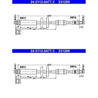 2X ATE BremsschlÄUche Vorne Passend FÜR CitroËN Jumper Fiat Ducato Peugeot