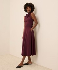 Pact Fit And Flare Cowl Neck Dress W5H Windsor Wine Size S