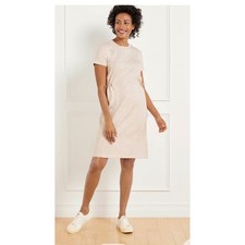TALBOTS AirKnit Stretch Bungee Waist Dress Plus Size 1X Oatmeal NEW Lounge
