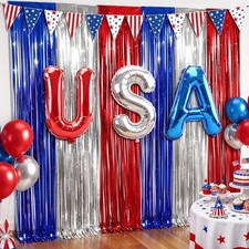 4th of July Decorations 6PCs Red White  Blue Decorations Fourth of July