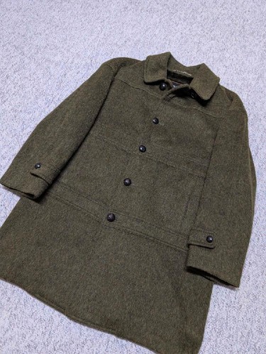 vintage 1960s 70s green MOHAIR overcoat 42 shaggy furry WOOL coat cobain sweater - Picture 9 of 14