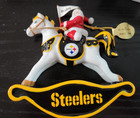 Danbury Mint Pittsburgh Steelers Rocking Horse Santa Christmas Ornament MIB-2007 — photo 3