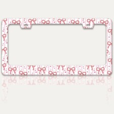 Pink Bow License Plate Frame Cute Bow License Plate Holder With Screws Pink Bow License Plate Frame Cute Bow License Plate Holder With Screws