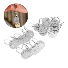 20 Pcs Keyring Tags Numbered Metal Keychain with Stainless Steel
