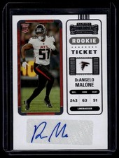 2022 Panini Contenders #187 DeAngelo Malone Rookie Ticket Stub #/51