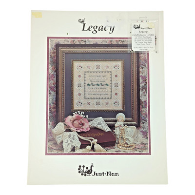 Just Nan ''Legacy'' Cross Stitch Pattern & Embellishment Pack OOP 1997 Rare!