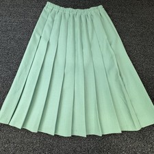 BFA Classics Skirt Girls 14 Green Pleated Knee Length Crepe Elastic Waist