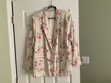 Vintage Alfred Dunner Cream Color Floral One Button Blazer Sz. 16