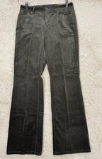 Talbots Curvy Corduroy Straight Leg Mid Rise Pants Sz 8 Chocolate Brown Stretchy