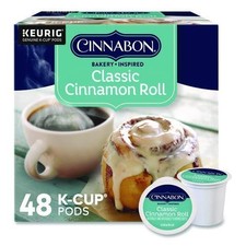 Cinnabon Classic Cinnamon Roll Coffee K-Cups, 0.33 oz, 48/Box