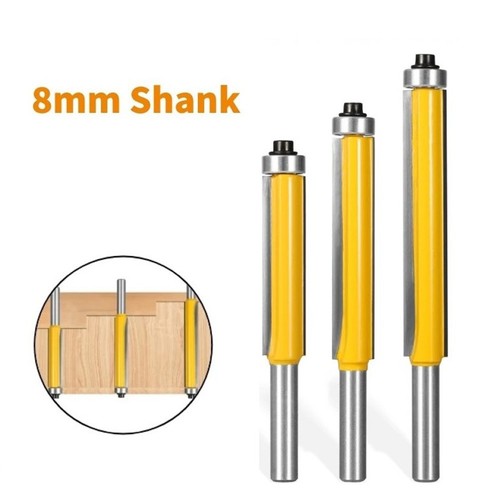 1pc 8mm Shank Flush Trim Top Bearing Long Router Bit Woodworing Milling ...