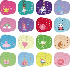 48 Pcs Adhesive Eye Patches for Kids Girls 16 Styles Toddler Eye Patches Bulk La