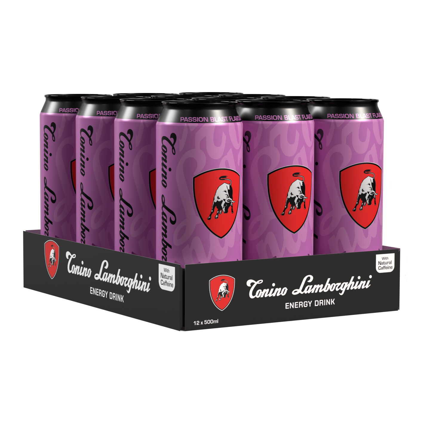Tonino Lamborghini Energy Drinks 12 X 500ml Premium Soft Drink Passion Blast