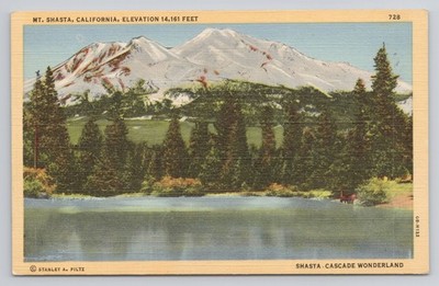 Mount Shasta Cascade Wonderland California Postcard 