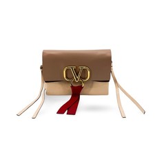 Valentino Garavani Small V-Logo Crossbody Bag Brown Women Beige One Size