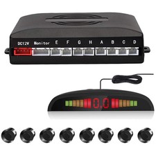 Black Car Parking Radar with 8 Sensors Sound Warning