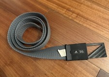 Adidas Men's One Size Adjustable Gray Performance Webbed Belt with Black Buckle