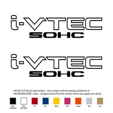 2x I-vtec Sohc 10 X 2.5 Vinyl Decal Sticker Die Cut No Background
