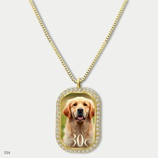 New Cute Golden Retriever Dog Fashion Pendant Necklace Chain Image Dog Tag Chain