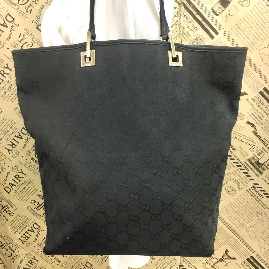 Gucci GG Canvas Shoulder Tote Bag Business Black FS159 Japan Import