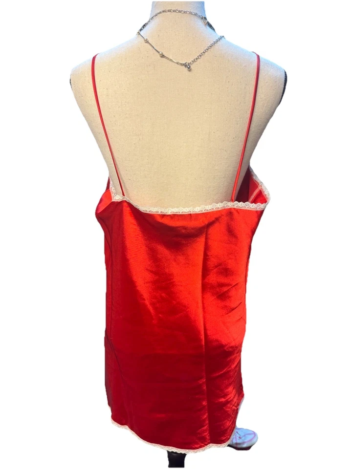 Lencería vintage UndercoverWear rojo satinado encaje Slip L sexy de San Valentín pinup lo último Foto 4 de 4
