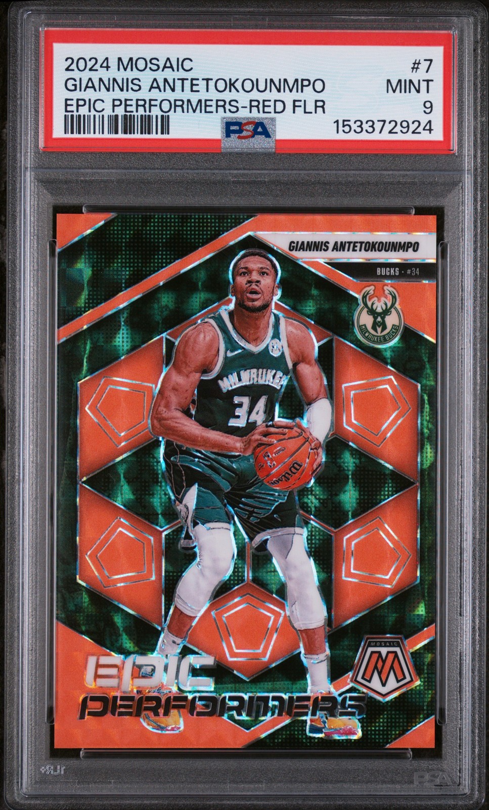2024 PANINI MOSAIC EPIC PERFORMERS #7 GIANNIS ANTETOKOUNMPO 50/75 PSA 9
