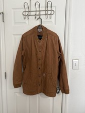 Carhartt Brown Quilted Snap Button Jacket XL 16/18 Men's Mid-Length