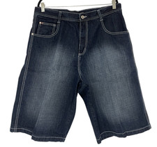 Southpole Y2K Baggy Hip Hop Shorts Mens Size 36 Blue Denim Mid rise RED TAB