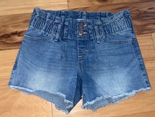 ABERCROMBIE GIRLS DENIM CUT OFF SHORTS SIZE 11-12 EXCELLENT COND LD3