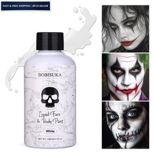 BOBISUKA White Face Body Paint Liquid Texture 4.4 Fl Oz Pack of 1 ,