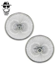 ORIGINAL LOWRIDER 20” Dayton 144 Spoke Square Twisted Wheel Set Chrome 3/8 Axle.
