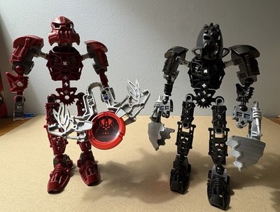 LEGO Bionicle Toa Metru #8601 Toa Vakama and #8603 Toa Whenua - 100% Complete